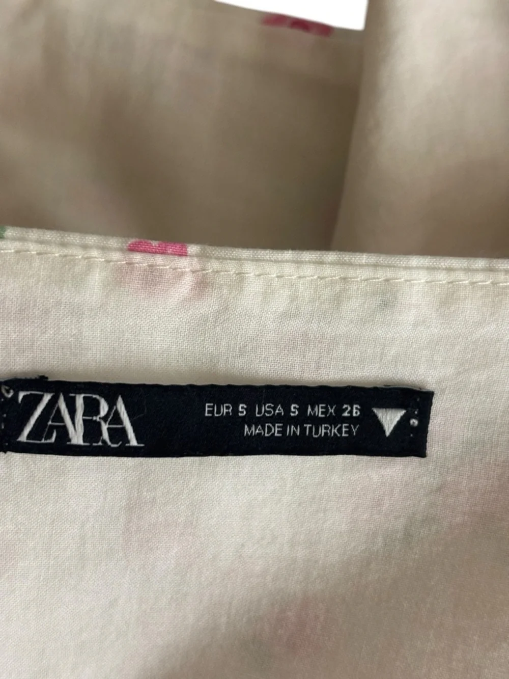 Zara Bustier Crop Top Smocked Floral White Pink Size S Coquette Cottagecore - Picture 9 of 10